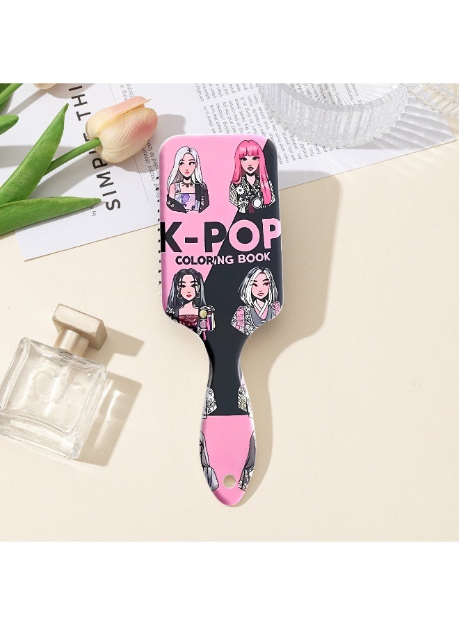 Bincoo 4 Pcs Kpop Girl Group Element Pattern Print Air Cushion Comb,Hair Cleaning Massage,Portable,Promote Hair Growth And Relieve Stress,Natural Environmentally Friendly,Styling Tools,Suitable For All Hair Types - Image 4